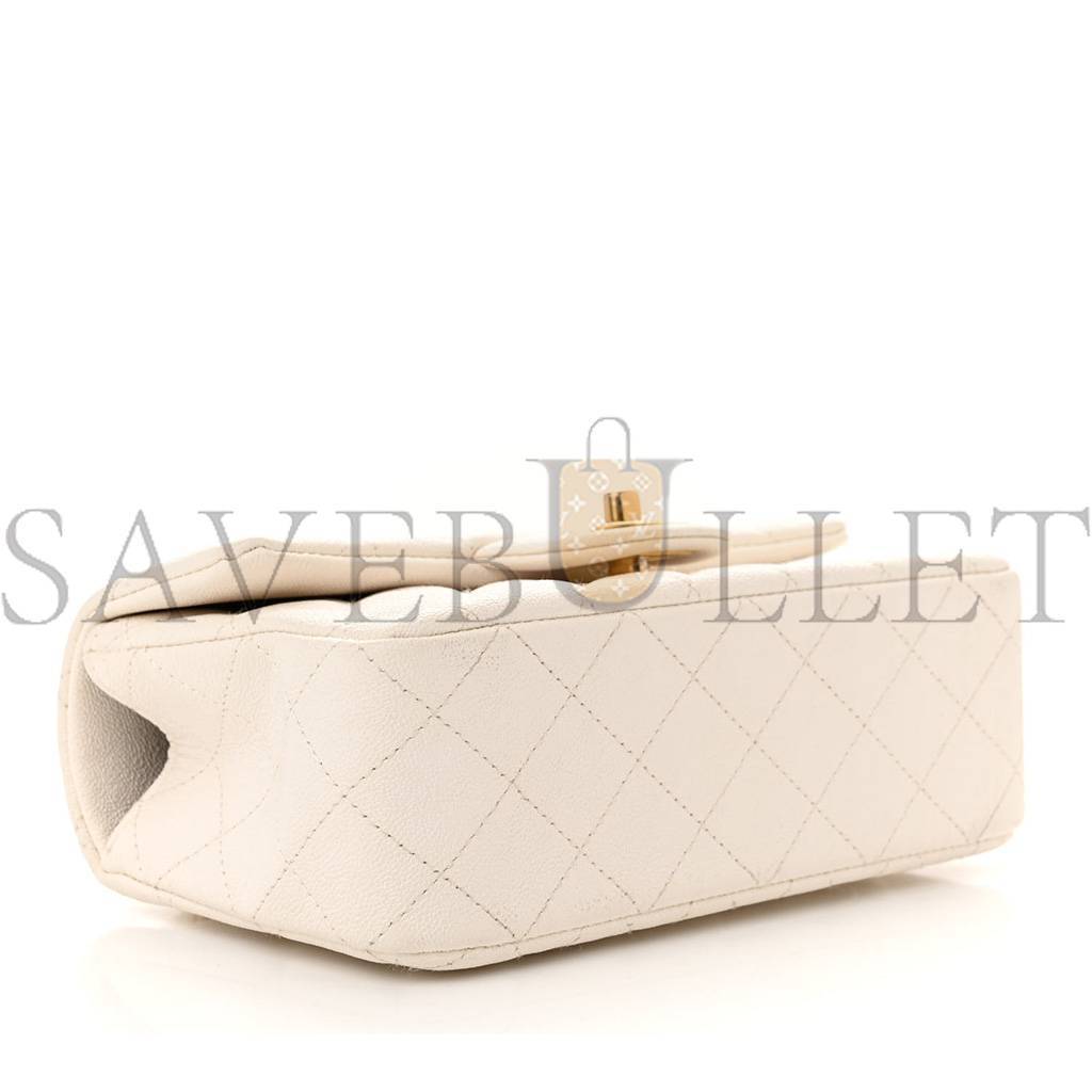 CHANEL MASTER  CAVIAR QUILTED MINI TOP HANDLE RECTANGULAR FLAP WHITE AS2431 (20*13*9cm)